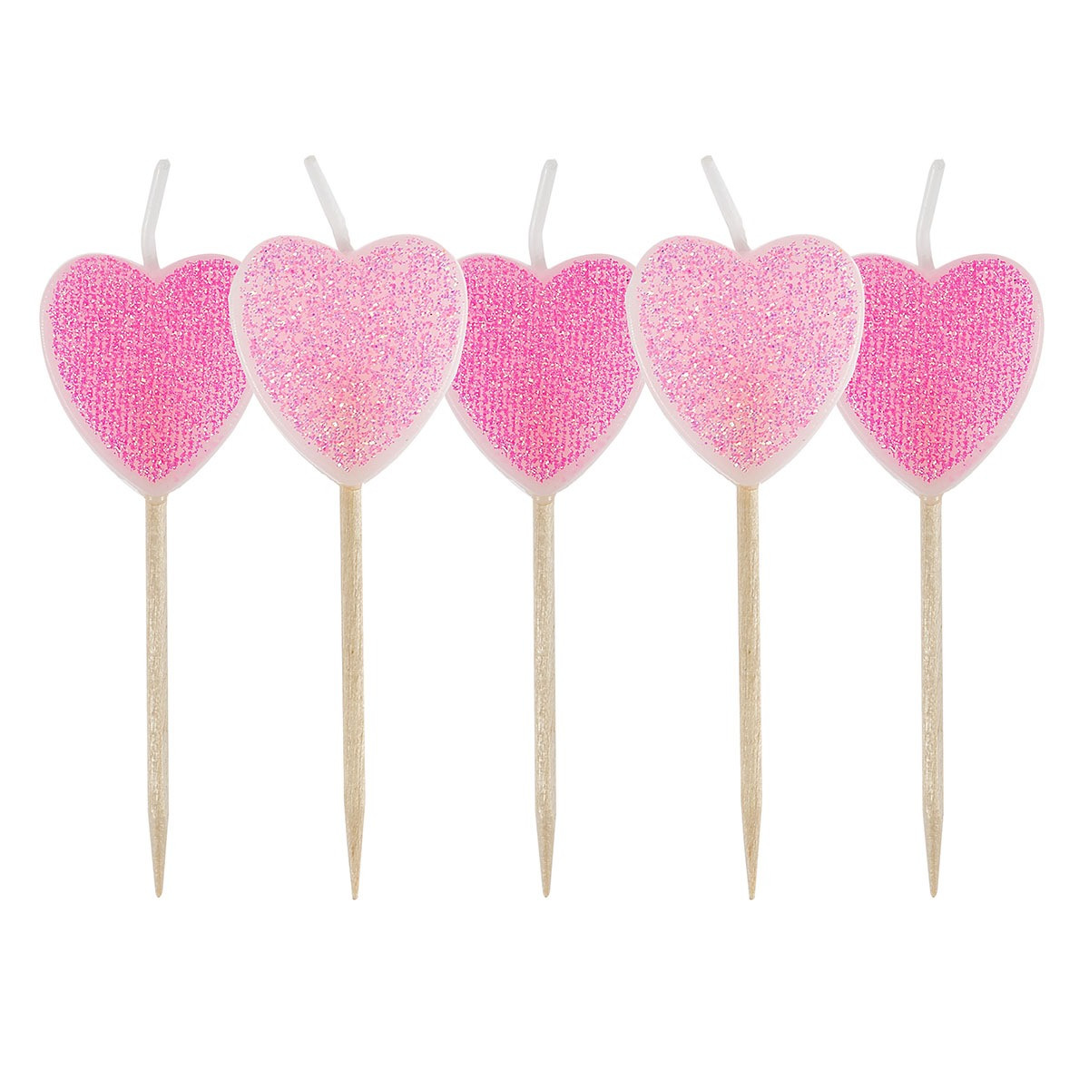 Zestaw świeczek walentynkowych na piku 5szt Walentynki  Arpex